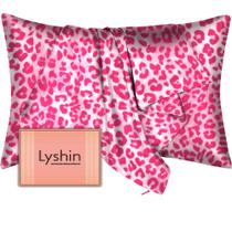 Fronhas de seda LYSHIN Mulberry Queen Size Leopard Pink Fronhas de seda LYSHIN Mulberry Queen Size Leopard Pink