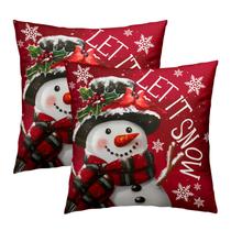 Fronhas Decorativas Granbey 55 x 55 cm Natal Boneco de Neve Kit com 2 de Algodão Fronhas Decorativas Granbey 55 x 55 cm Natal Boneco de Neve Kit com 2 de Algodão