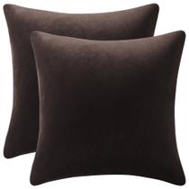 Fronhas DEZENE Chocolate Brown Velvet 22x22cm, pacote com 2