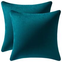Fronhas DEZENE Teal 50 x 50 cm, pacote com 2 capas de veludo