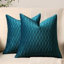 Fronhas DEZENE Teal Velvet 45 x 45 cm, pacote com 2