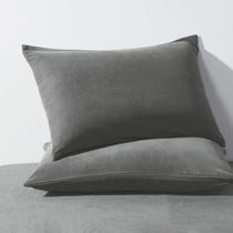 Fronhas HAPPYMOON Microfiber Standard, pacote com 2 unidades, cinza claro