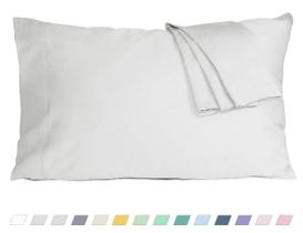 Fronhas HOMTEC Standard Queen Size Algodão Percal x2 Cinza Claro