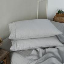 Fronhas King Linens 100% linho francês cinza 50x100cm - pacote com 2
