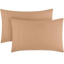 Fronhas Mellanni Iconic Collection King Size Tan 2 peças