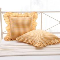 Fronhas Mywinlle, babado xadrez amarelo/branco, 50x50cm, 2 peças Fronhas Mywinlle, babado xadrez amarelo/branco, 50x50cm, 2 peças