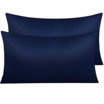Fronhas NTBAY de cetim com zíper para cabelo/pele azul marinho King Fronhas NTBAY de cetim com zíper para cabelo/pele azul marinho King