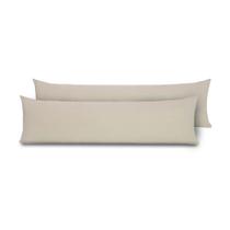 Fronhas para Travesseiro de Corpo Slim 1,50m x 50cm 2 Unidades - Bege - Microfibra 100% Poliester