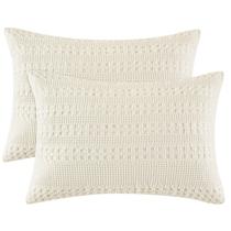 Fronhas PHF Waffle 100% algodão queen size, pacote com 2 unidades, marfim