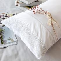 Fronhas RANZNAZ, 100% algodão, renda queen size, conjunto de 2 brancas Fronhas RANZNAZ, 100% algodão, renda queen size, conjunto de 2 brancas
