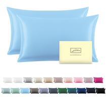 Fronhas Suatien Silk, tamanho padrão, pacote com 2 unidades, azul celeste