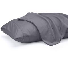 Fronhas Utopia Bedding Queen, pacote com 2 unidades, microfibra macia, cinza