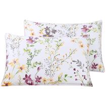 Fronhas WINLIFE Garden Floral 100% algodão Queen Lilac