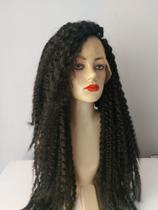 Front lace, lace, peruca, preta, cacheada, premium, 70cm, repartição livre
