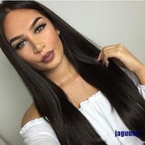 Front lace lace peruca preta lisa 75cm premium repartição livre