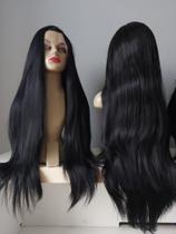 Front lace, lace, peruca, preta, lisa, premium, 75cm