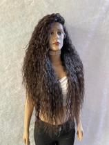 Front lace peruca cacheada afro longa 80cm biovegetal babyhair
