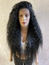 Front lace peruca cacheada afro longa 80cm biovegetal babyhair