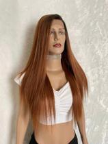 Front lace peruca loira loiro mel castanho morena iluminada vermelha ombre lisa longa 80cm