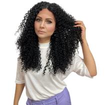 Front Lace Peruca Orgânica Cacheada Super Natural 60cm Front Lace Peruca Orgânica Cacheada Super Natural 60cm