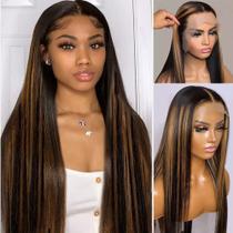 Front lace peruca preta loira ondulada lisa morena iluminada repartição livre Front lace peruca preta loira ondulada lisa morena iluminada repartição livre