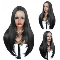 Front Lace Wig Cabelo Liso Longo Fibra Orgânica C/ Baby Hair - Rass Hair