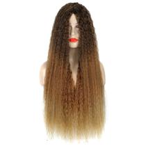 Front Lace Wig Cachos Abertos Longa Volumosa Fibra Premium