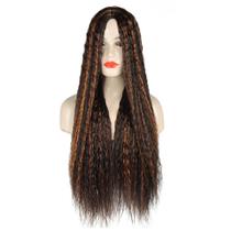 Front Lace Wig Cachos Abertos Longa Volumosa Fibra Premium - Fashion Line