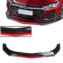 Front Lip Veicular regulável Preto Metálico e Vermelho Carro