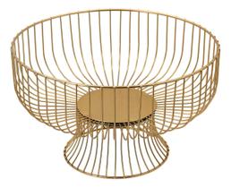 FRUTEIRA 15x26x26cm METAL DOURADO COM PÉ