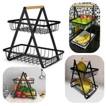 Fruteira 2 Andares Multiuso Para Organização Cozinha, Banheiro Premium