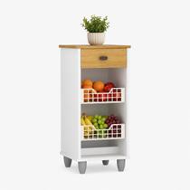 Fruteira 2 Cestos 1 Gaveta Aurora 79cm X 36cm X 33cm Fruteira 2 Cestos 1 Gaveta Aurora 79cm X 36cm X 33cm