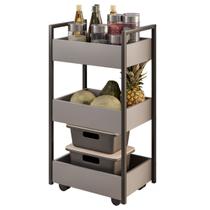 Fruteira 3 Cestos Carrinho Organizador Cozinha Rodinhas Laís Cinza Fruteira 3 Cestos Carrinho Organizador Cozinha Rodinhas Laís Cinza