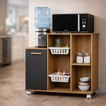 Fruteira Armário De Chão Com Balcão Multiuso 2 Cestos Para Microondas Bebedouro