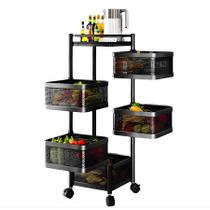 Fruteira Articulada 5 Andares Com Rodas e Cestas Giratórias