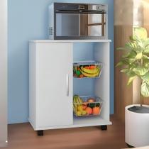 Fruteira Balcão de Cozinha 1 Porta Branco com Rodízios Luxo