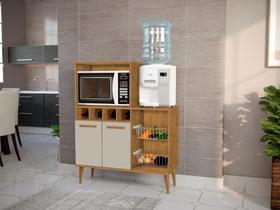 Fruteira Balcão NU Estilo Retrô Com Espaço Para Forno Cor Ipê / Off White