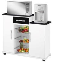 Fruteira Balcao Orq 02 Portas Branco / Preto / Marmorizado