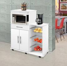 Fruteira Balcao Tamara 06 rodizios Branca promocional