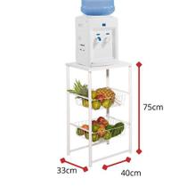 Fruteira Branco Tampo em Aço Cor:Branco