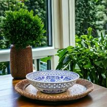 Fruteira Centro De Mesa Saladeira Porcelana Azul Branca 26X9 Fruteira Centro De Mesa Saladeira Porcelana Azul Branca 26X9