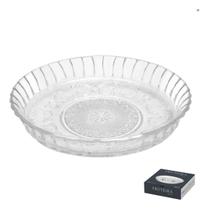 Fruteira Centro De Mesa Vidro Transparente 30x5cm Saladeira