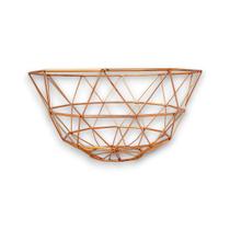 Fruteira Cesta Aramada Metal Cobre Rose Gold 26cm Farmhouse