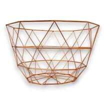 Fruteira Cesta Aramada Metal Cobre Rose Gold 29cm Farmhouse
