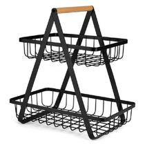 Fruteira Cesto Duplo Organizador Aramado Fruta Legumes Cozinha Mesa Bancada Multiuso Escritorio Armario Estante Moderno Fruteira Cesto Duplo Organizador Aramado Fruta Legumes Cozinha Mesa Bancada Multiuso Escritorio Armario Estante Moderno