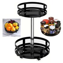 Fruteira Cesto Organizador 2 Andares Giratorio Prateleira Porta Condimento Vinho Mesa Bancada Cozinha Banheiro Multiuso Resistente - Ralos e Toneiras Fruteira Cesto Organizador 2 Andares Giratorio Prateleira Porta Condimento Vinho Mesa Bancada Cozinha Banheiro Multiuso Resistente - Ralos e Toneiras