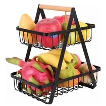 Fruteira Cesto Organizador Duplo Aramado Fruta Legumes Utensilios Mesa Cozinha Bancada Escritorio Moderno Multiuso Fruteira Cesto Organizador Duplo Aramado Fruta Legumes Utensilios Mesa Cozinha Bancada Escritorio Moderno Multiuso