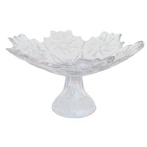 Fruteira com Pé Phoenix Vidro Espesso em Relevo 34x34x18cm