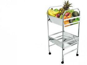 Fruteira com rodízio de inox 2 andares