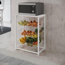 Fruteira Com Suporte Para Micro-Ondas Barcelona Aço Branco Cesto Branco Tampo Branco Cor: Branco Fruteira Com Suporte Para Micro-Ondas Barcelona Aço Branco Cesto Branco Tampo Branco Cor: Branco